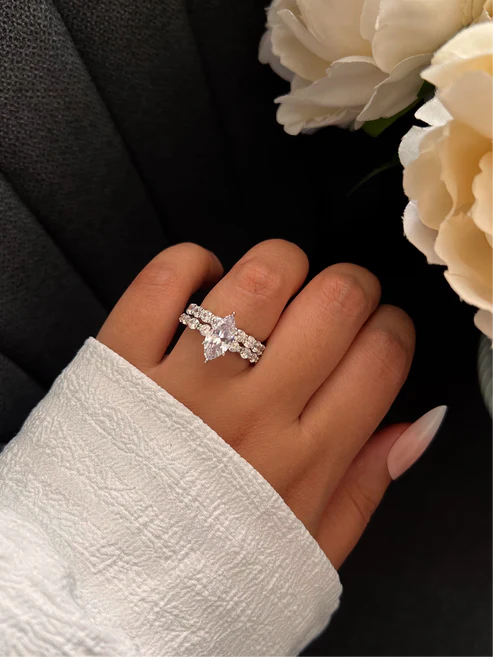 SET BAGUE MILAN - AMALFI ARGENTÉE