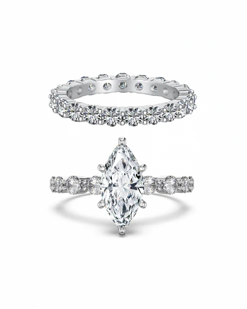 SET BAGUE MILAN - AMALFI ARGENTÉE